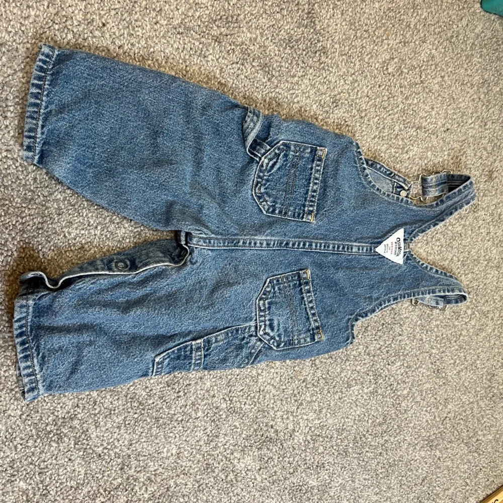 vintage OshKosh B'gosh Denim Overalls Baby 6-9 Months‎ Blue Vestbak Snaps 90s